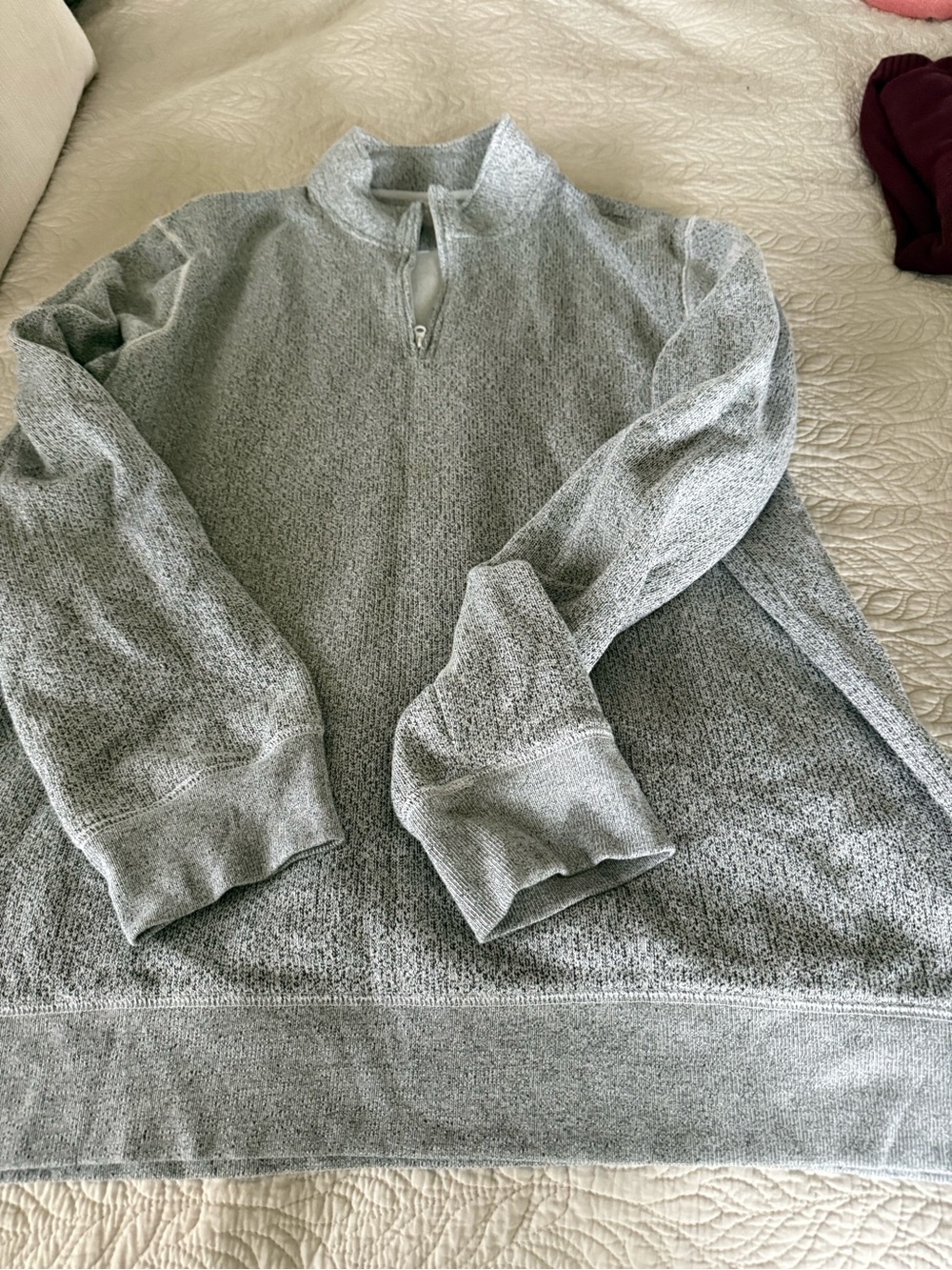Sonoma Men's Light Heather Gray Quarter-Zip Pullover